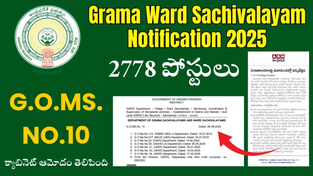 Grama Ward Sachivalayam Notification 2025